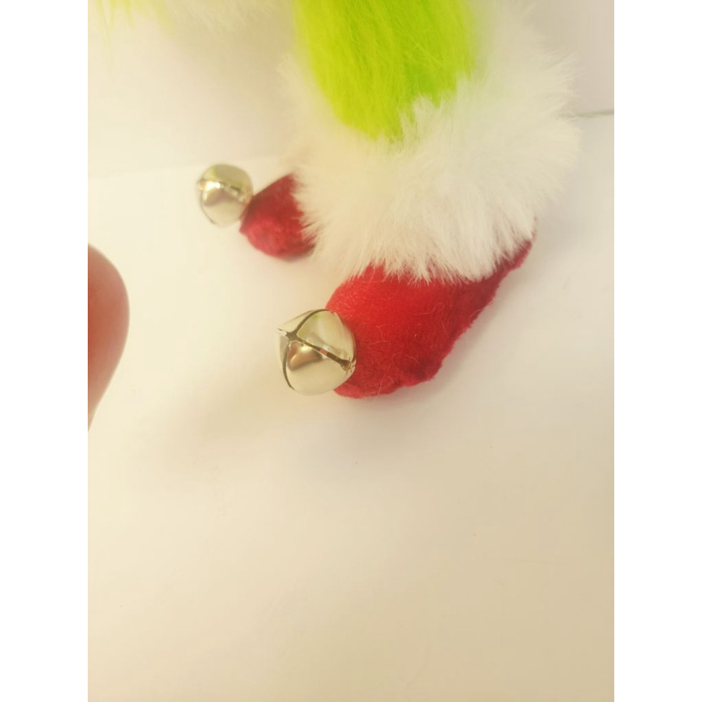 Grinch Santa Gnome Handmade Holiday Decor Luxury Velvet Faux Fur - Picture 7 of 10